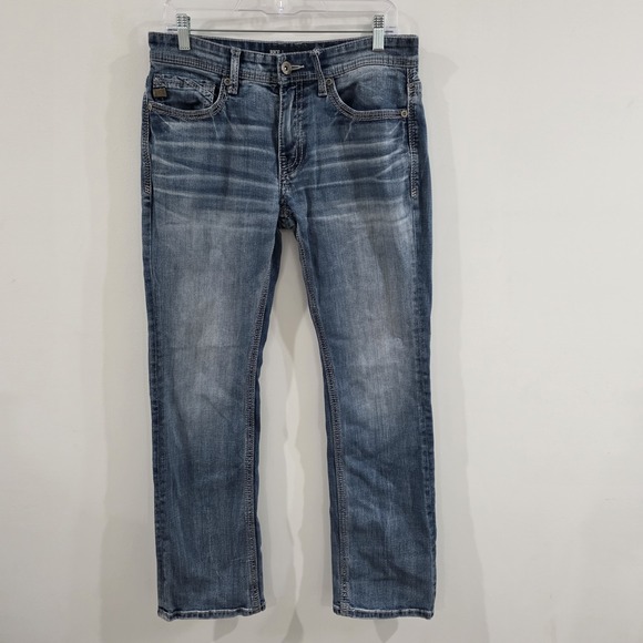 Buckle Denim - Bke Womens Aiden Jeans Size 32 X 32 Western Chunky Thread Blue Denim